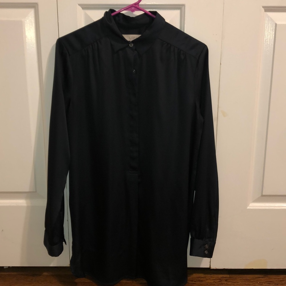 LOFT Dark Green Tunic Blouse